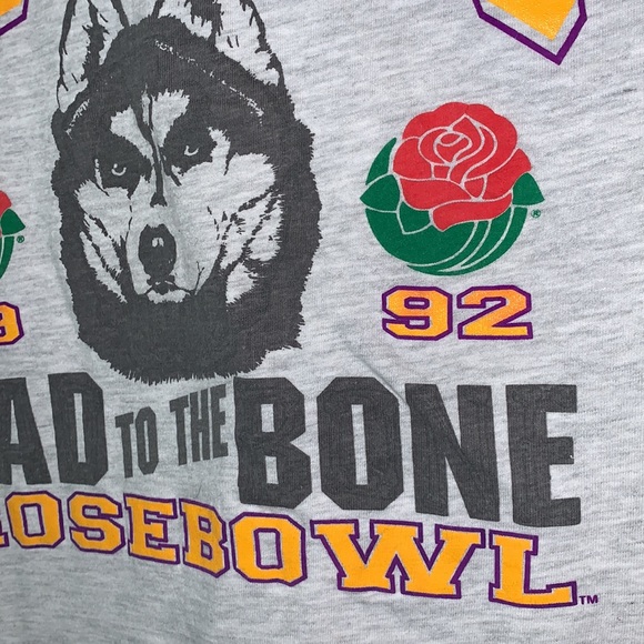 Vintage Hanes Beefy Husky’s 1992 ROSE BOWL T-Shirt SZ L NATIONAL CHAMPIONSHIP - Picture 4 of 12